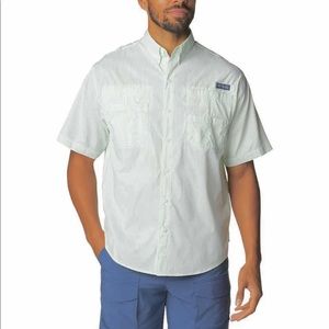 Columbia PFG Super Tamiami Short Sleeve Plaid Fishing Shirt Men's Size Large
